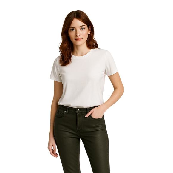 PAIGE Hoxton Ankle Peg Jeans Forest Green Luxe Coat Stretch Frayed Hem Size 32 - Picture 12 of 13